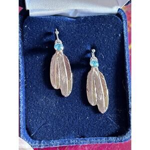 Montana Silversmiths Prairie Dancers Feather Dangle Earrings Golden Color